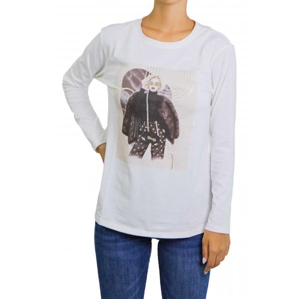 t shirt con stampa manica lunga 